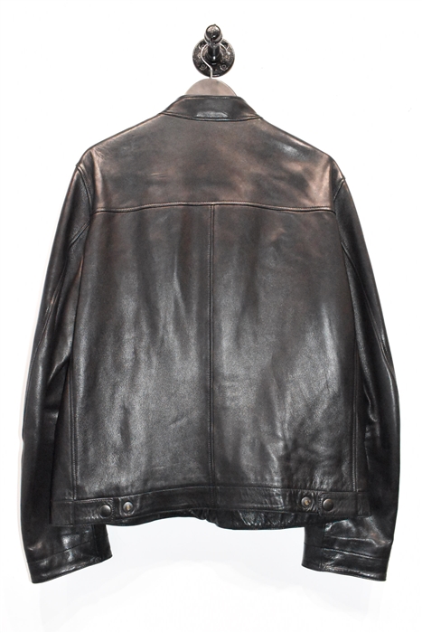 Black Leather Gucci Leather Jacket, size 2XL