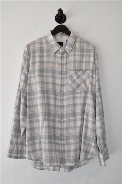 Gray Check Rag & Bone Button Shirt, size 2XL