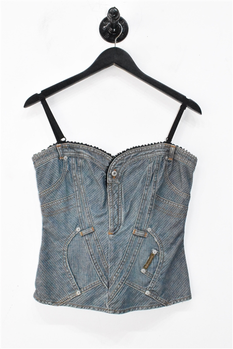 Denim Blue D&G - Dolce & Gabbana Corset Top, size S