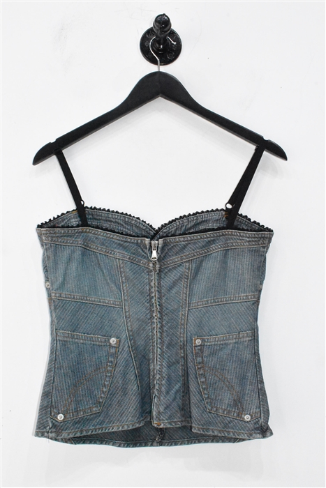 Denim Blue D&G - Dolce & Gabbana Corset Top, size S