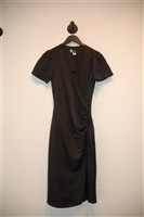 Satin Black Horses Atelier Wrap Dress, size XS