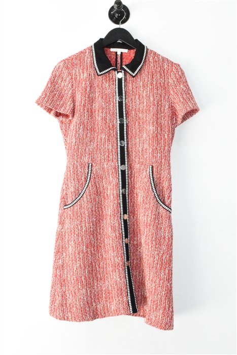 Red Tweed Maje Tweed Dress, size 8