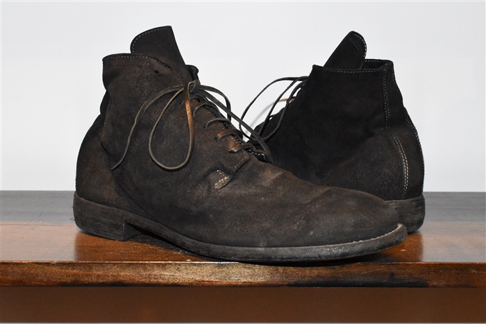 Black Suede Guidi Ankle Boot, size 9