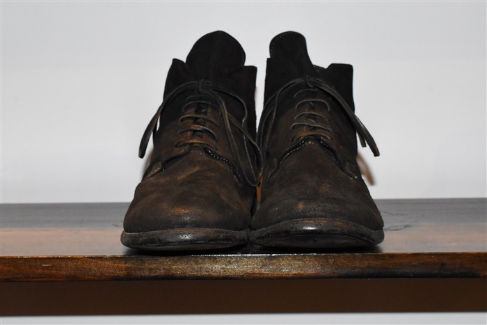 Black Suede Guidi Ankle Boot, size 9
