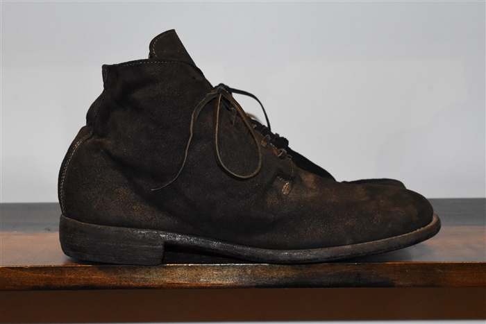 Black Suede Guidi Ankle Boot, size 9