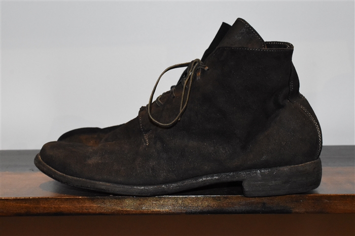 Black Suede Guidi Ankle Boot, size 9