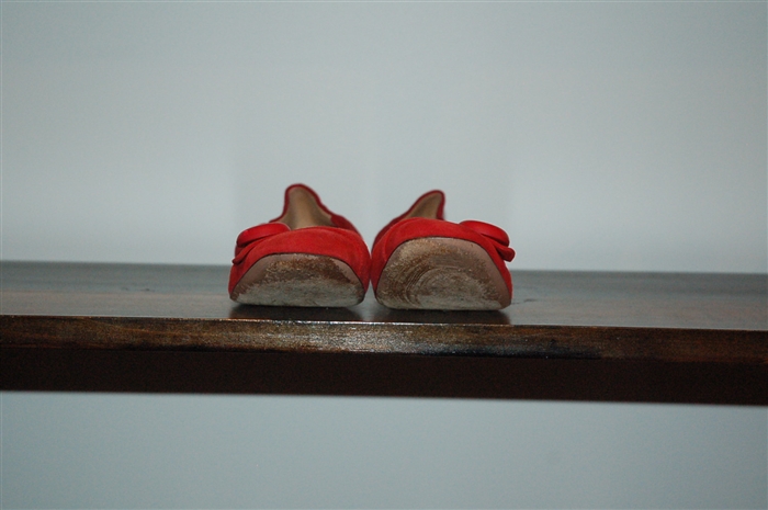 Lipstick Red Prada Flats, size 9