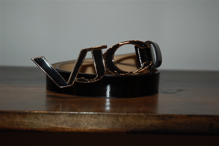 Black Leather Versace Jeans Couture Belt, size XS