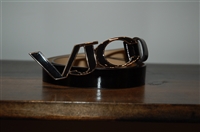 Black Leather Versace Jeans Couture Belt, size XS