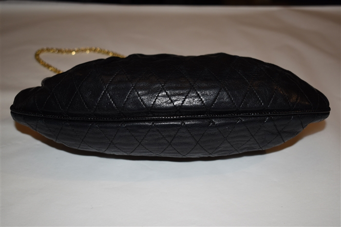 Black Leather Chanel - Vintage Evening Bag, size S