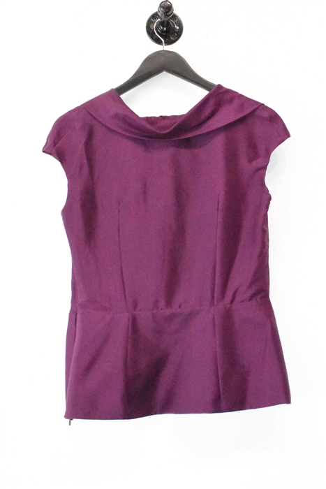 Satin Plum Oscar de la Renta Cap-Sleeve, size 8