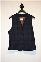 Navy Check Brunello Cucinelli Vest, size 38