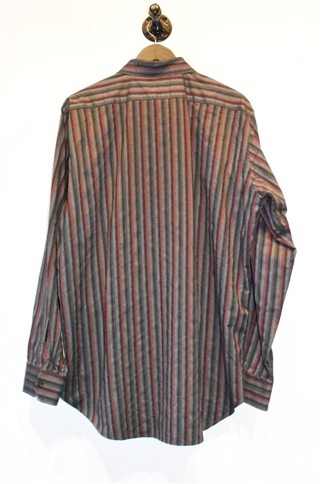 Gray Stripe Etro Button Shirt, size XL