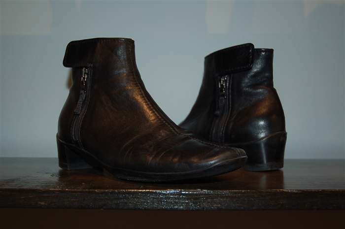 Black Leather Prada Ankle Boots, size 9.5