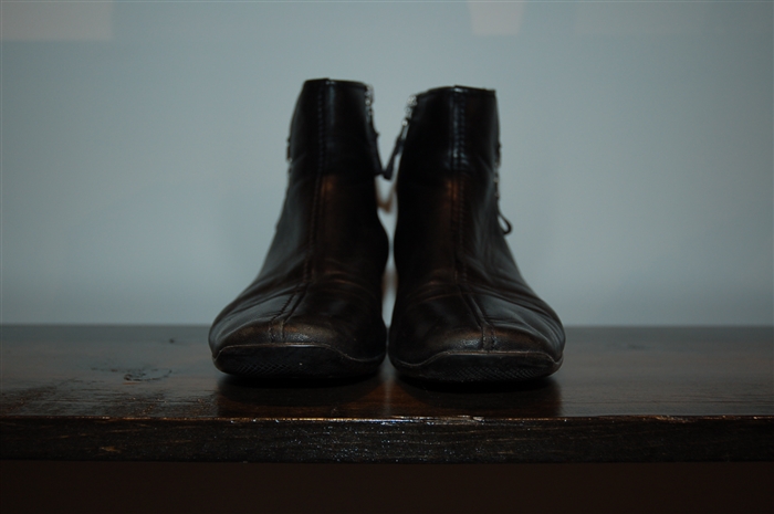 Black Leather Prada Ankle Boots, size 9.5