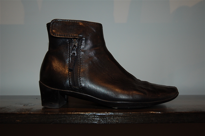 Black Leather Prada Ankle Boots, size 9.5