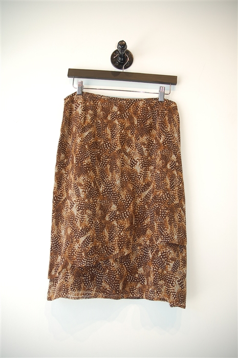 Mixed Browns Cacharel Straight Skirt, size M