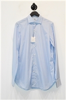 Blue Stripe Finamore 1925 Button Shirt, size M