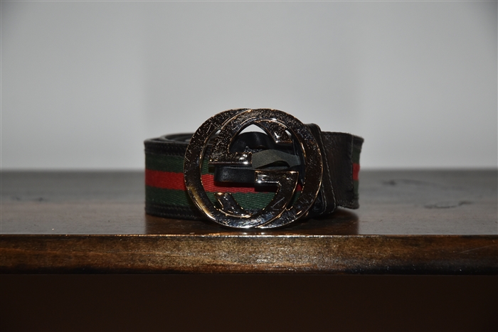 Striped Gucci Belt, size XL