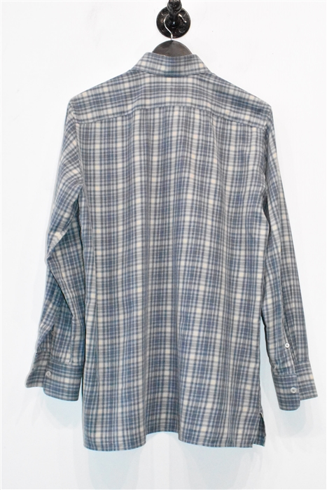 Blue Check Canali Button Shirt, size M