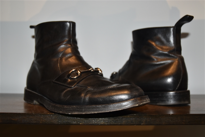 Black Leather Gucci Ankle Boot, size 11