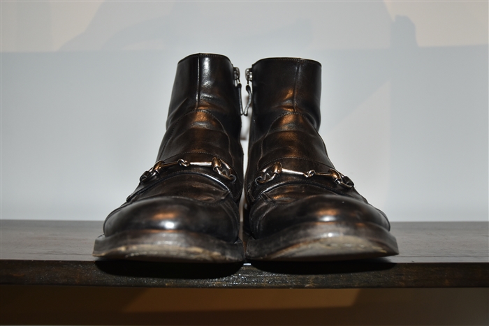 Black Leather Gucci Ankle Boot, size 11