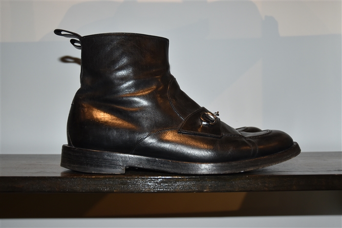 Black Leather Gucci Ankle Boot, size 11