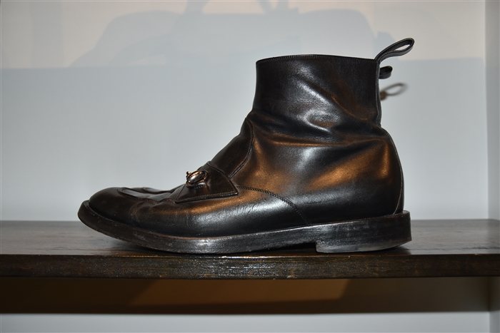 Black Leather Gucci Ankle Boot, size 11