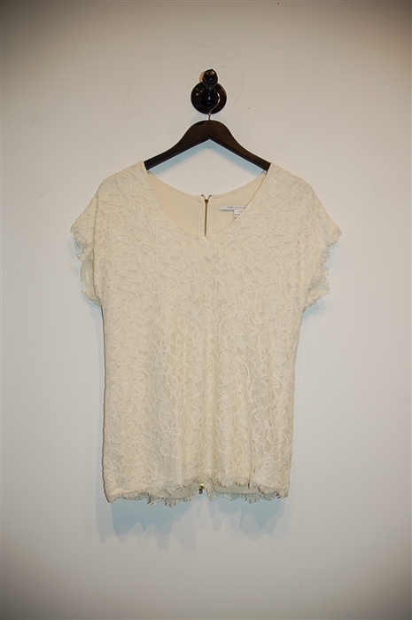Cream Diane von Furstenberg Short-Sleeved Top, size S