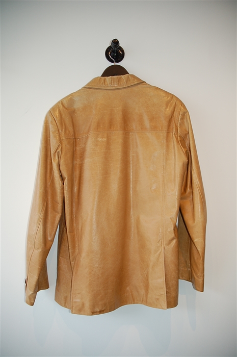 Tobacco No Label Leather Blazer, size L