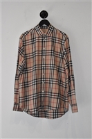 Check Burberry Button Shirt, size L