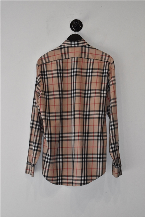 Check Burberry Button Shirt, size L