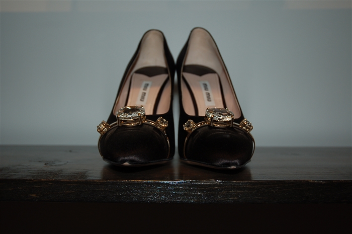 Satin Black Miu Miu Pumps, size 5