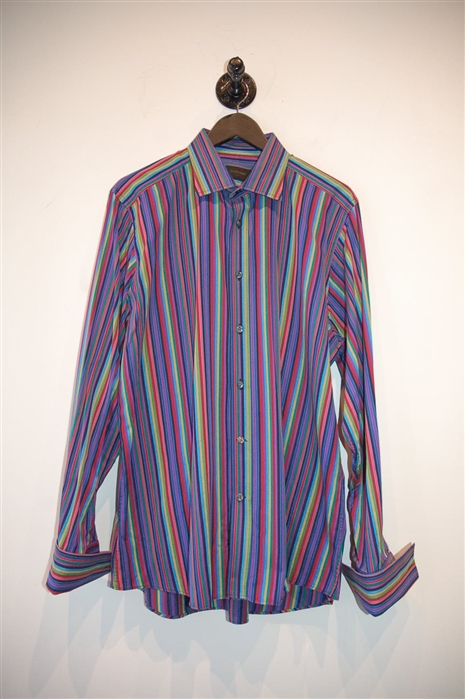 Rainbow Duchamp Button Shirt, size XL