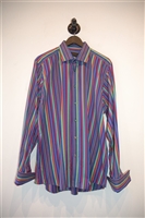 Rainbow Duchamp Button Shirt, size XL