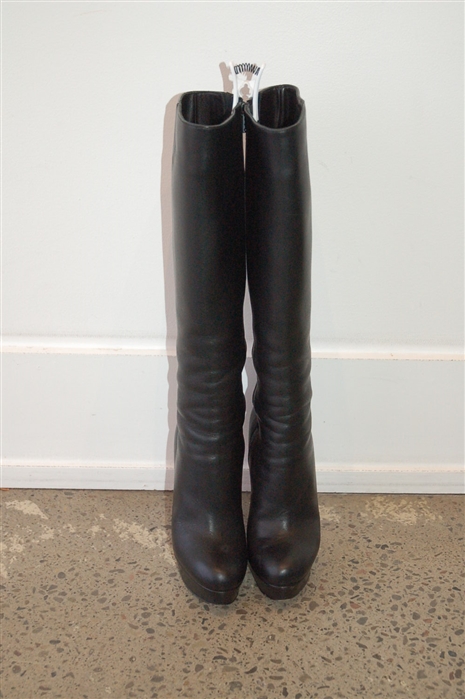 Black Leather Christian Louboutin Tall Boots, size 6.5