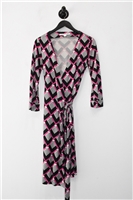 Geometric Diane von Furstenberg Wrap Dress, size 10