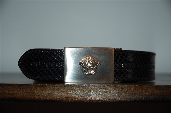 Black Leather Gianni Versace - Vintage Belt, size M