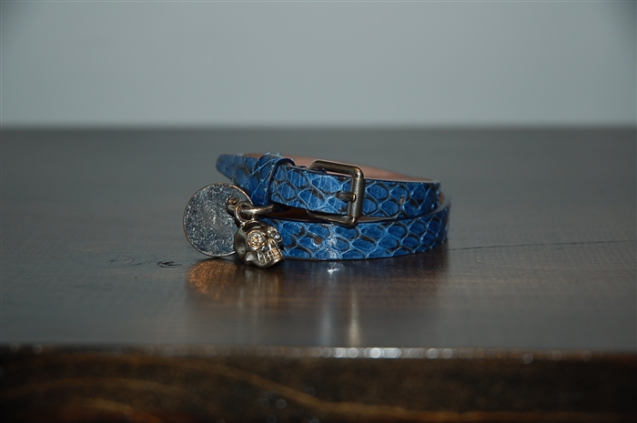 Blue Snakeskin Alexander McQueen Bracelet, size O/S