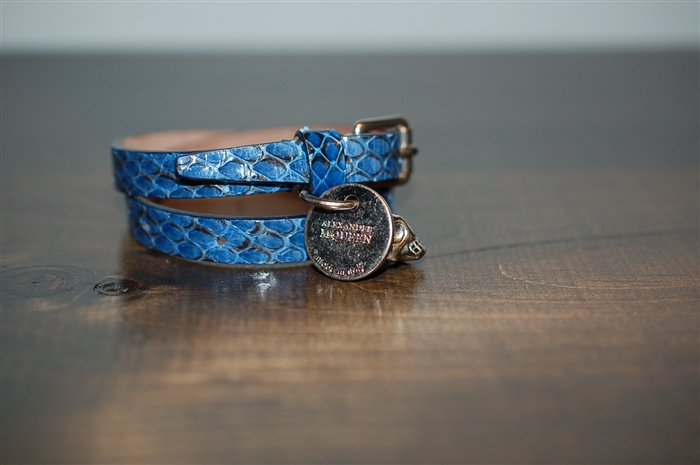 Blue Snakeskin Alexander McQueen Bracelet, size O/S