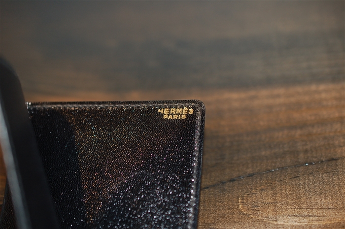 Black Leather Hermes Billfold, size O/S