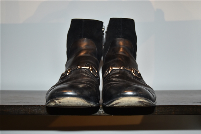 Black Leather Gucci Ankle Boot, size 11