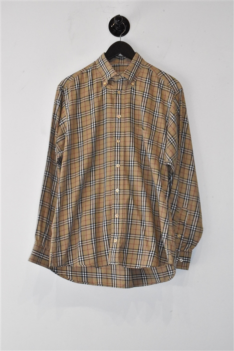 Check Burberry Button Shirt, size M