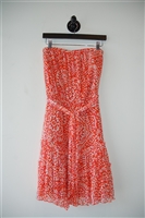 Orange & White Diane von Furstenberg Tube Dress, size 6