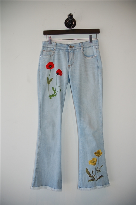 Light Denim Stella McCartney Flare-Leg Jeans, size 25