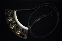 Black Leather Marni Necklace, size O/S