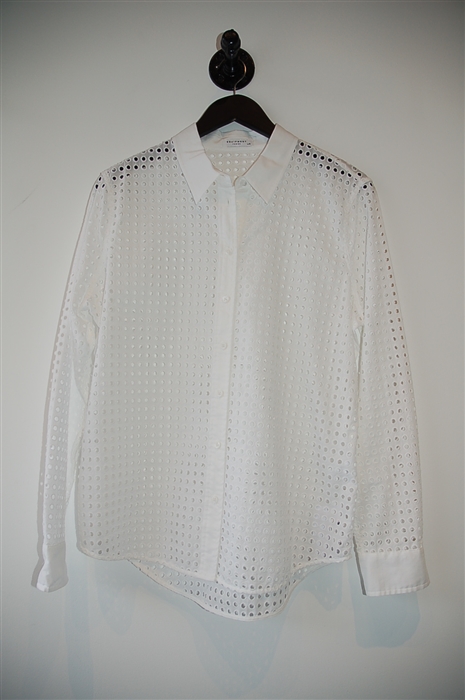 Bright White Equipment Button Shirt, size L