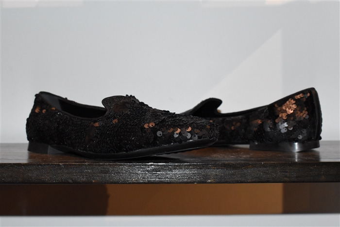 Sparkly Black Tod's Slippers, size 9.5