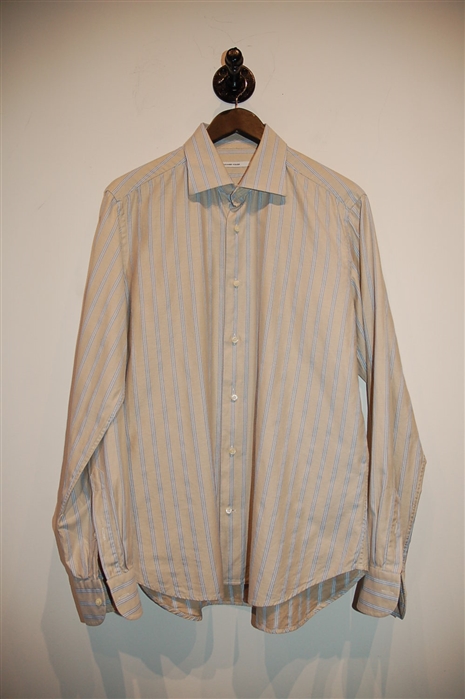 Beige Stripe Alexander McQueen Button Shirt, size L