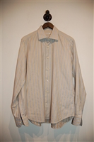 Beige Stripe Alexander McQueen Button Shirt, size L